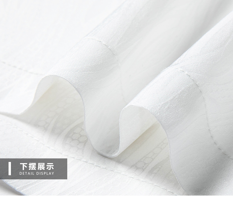 Áo polo nam lụa tơ tằm cao cấp tay ngắn cổ bẻ — Trắng 6130 chi tiết 20