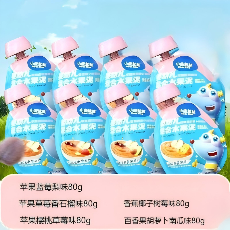 Fun Fruit Puree for Infants and Young Children 108g, Healthy Apple and Banana Fruit Puree for Babies 6 Months and Older Fun Fruit Puree for Infants and Young Children 108g, Healthy Apple and Banana Fruit Puree for Babies 6 Months and Older