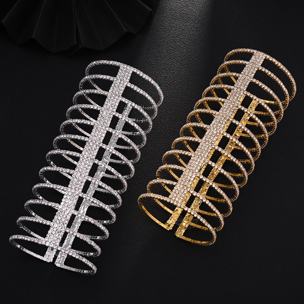 Europa y los Estados Unidos venden pulsera de lujo ligera exagerada nicho de diseño brazalete abierto pulsera ajustable