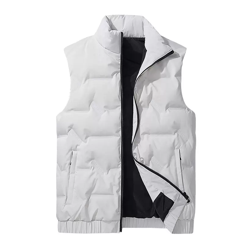 男女款冬季潮流时尚防风保暖白鸭绒纯色马甲可加印logo团体服羽绒