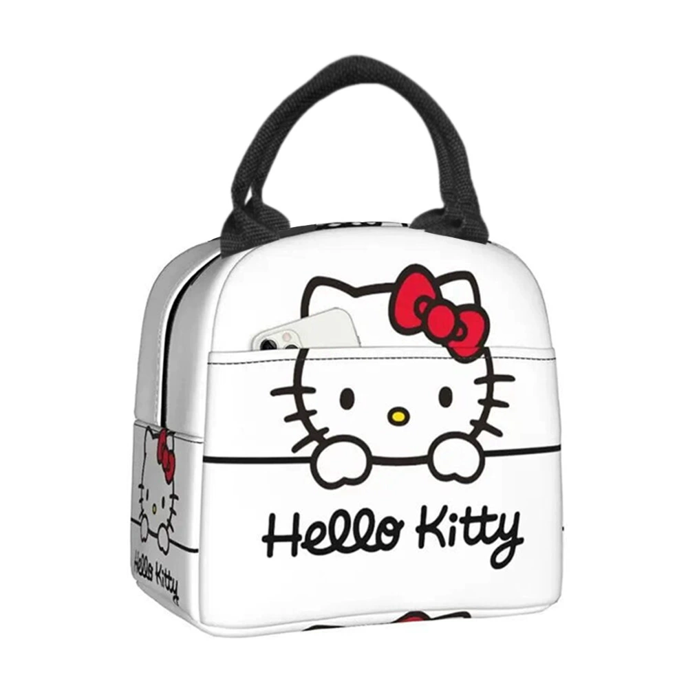 Hello Kitty, ручной мультяшный милый термос, сумка-ланч для учеников начальной школы, сумка для еды