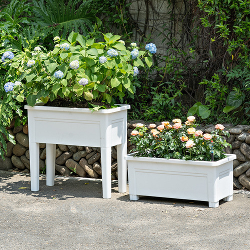 Large Outdoor Vegetable Planter Pot Balcony Planting Box Plastic Rectangle Lazy Self-watering Planter Pot Multifunctional Planter