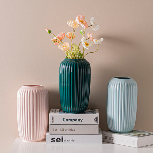 Sichuan Nordic Minimalist Luxury Ceramic Vase Decor Dried Flower Dancing Orchid TV Stand Living Room Dining Table Ornament Flower Insert