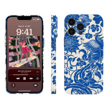 中国风青花瓷配色苹果14promax菲林壳iPhone16/15pro手机保护套13