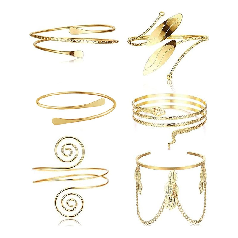 Трансграничные украшения Amazon Горячая продажа геометрический металлический панк-змеиный браслет персонализированный преувеличенный лист браслет костюм женский