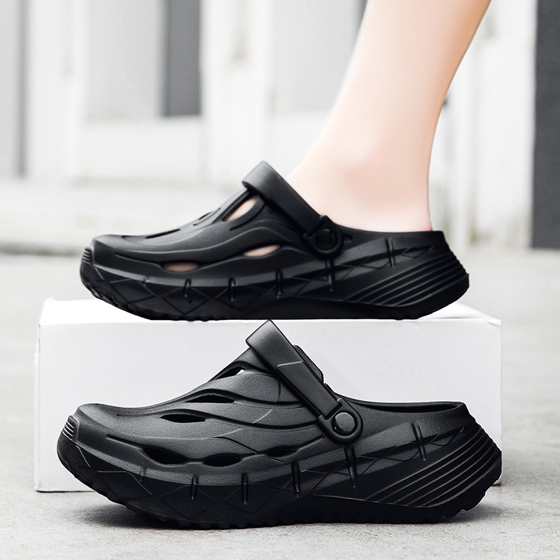 Zapatos transfronterizos de gran tamaño con 46 agujeros, zapatos de jardín ligeros con amortiguación de verano, zapatos a la deriva para hombres, zapatos de playa con sensación de mierda de Baotou