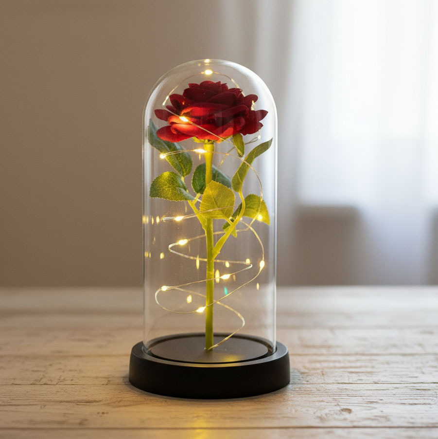 Cross-border eterno flores rosas ramo de vidrio cubierta de regalo de día de San Valentín caja de regalo terminada Navidad Día de la Madre 520 regalos