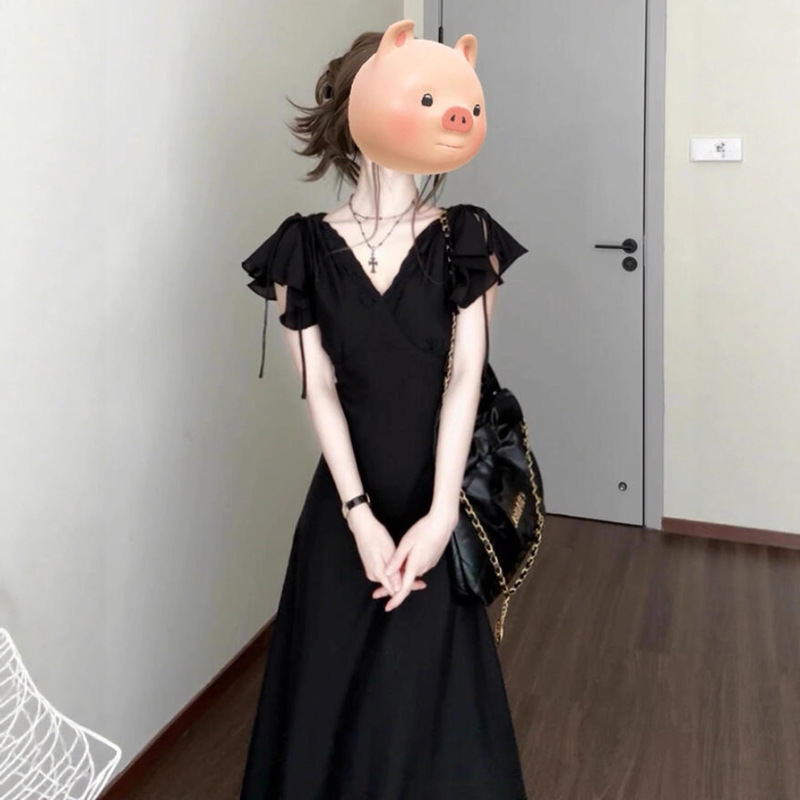 French Hepburn Style Elegant Slim Hot Girl Dress Summer New Temperament Waist Gentle Birthday Dress Skirt French Hepburn Style Elegant Slim Hot Girl Dress Summer New Temperament Waist Gentle Birthday Dress Skirt