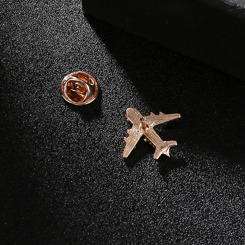 Korean-style fashionable diamond-studded small airplane suit collar pin for men's suit jacket, chest pin, trendy shirt collar pin fastener, accessory