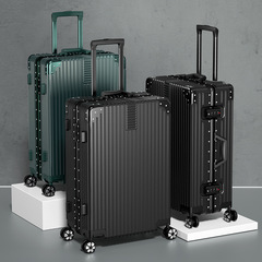 Large Capacity Travel Luggage Student Suitcase Aluminum Frame Wheeled Suitcase Swivel Wheels Flight Luggage Wholesale