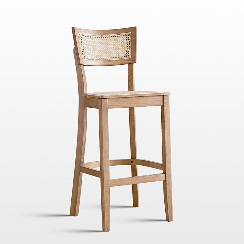 Mesa de comedor de hotel de caja de madera maciza cadena de restaurantes occidentales diseñadores de estilo antiguo asiento de tela de caña