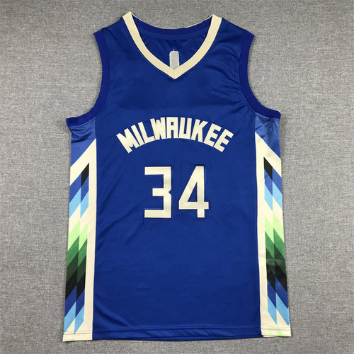 Summer cross-border casual jersey Bucks 0 Lillard 34 Antetokounmpo retro embroidered sports training basketball uniform