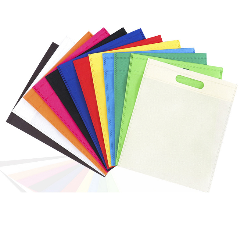 Inventario en blanco no tejido bolsillo plano de compras ropa bolsas de mano publicidad impresa regalos bolsas de promoción logotipo personalizado