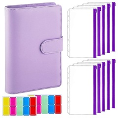 在庫あり 輸入品 A6 ルーズリーフ ジッパーバッグ マカロン ノート レザー PU ルーズリーフノート 現金予算管理手帳
