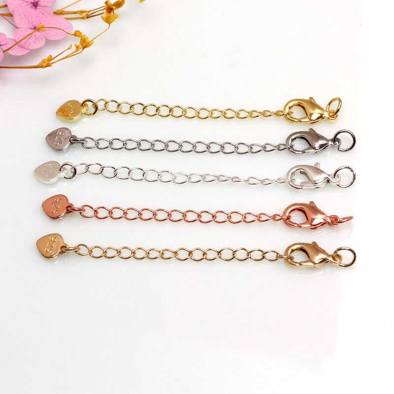 14/18K gold-wrapped color-preserving necklace bracelet buckle lobster buckle with water drop tail chain extension chain diy jewelry accessories