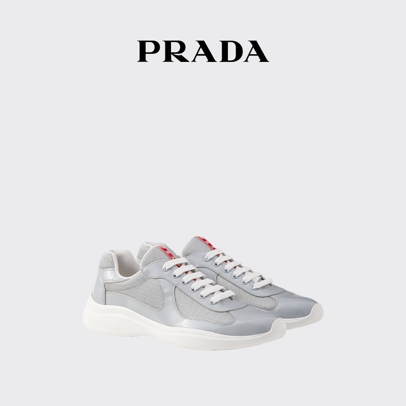 Foreign Trade Cross-Border Prada/Prada Men's America's Cup Patent Leather and Fabric Sneakers