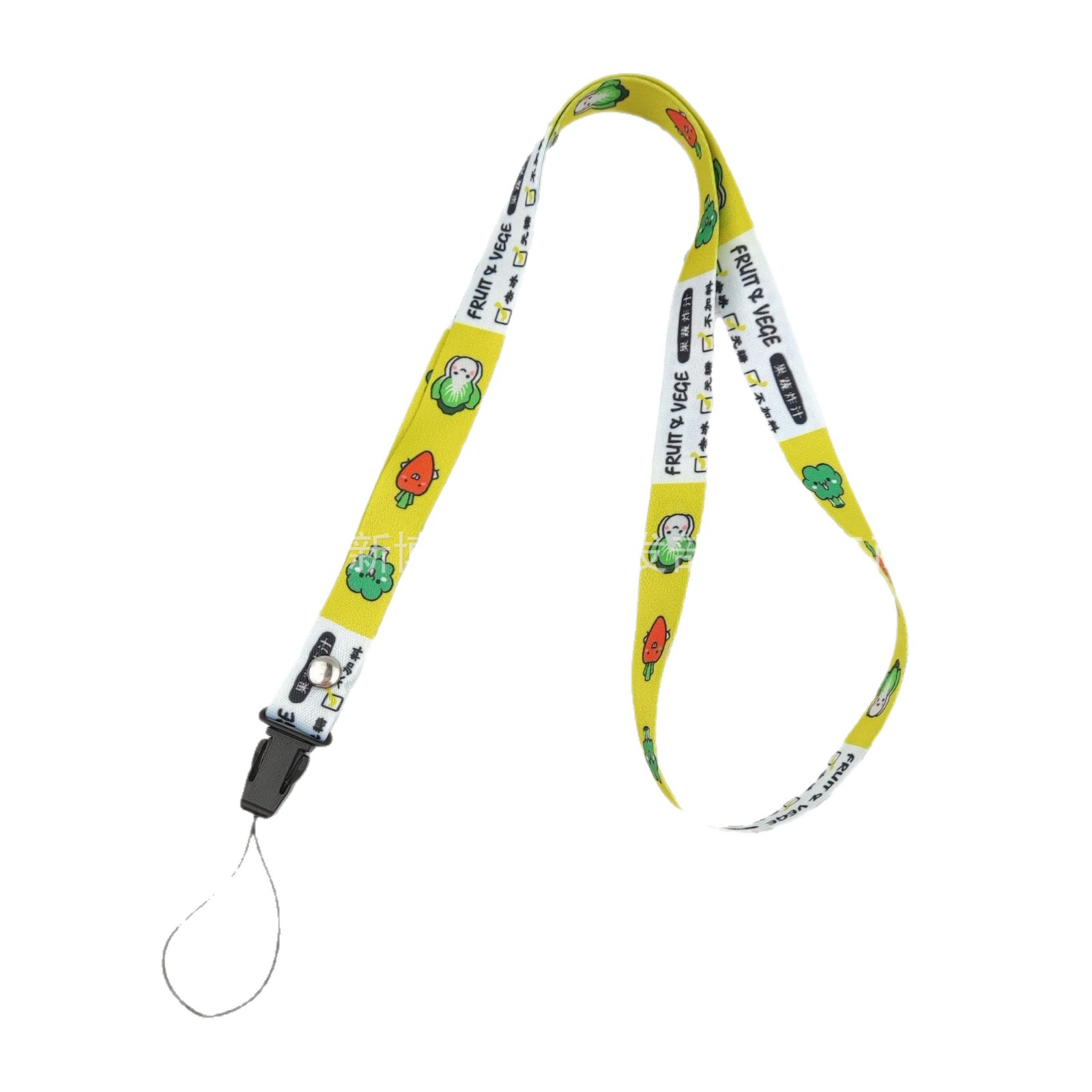 1.5cm Customizable Cartoon Phone Lanyard with Heat Transfer Printing, Wide Version with Rivets, Airplane Buckle Neck Strap Manufacturer
