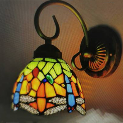 Baohua Tiffany moderno color minimalista lámpara de pared dormitorio lámpara de noche pasillo de estilo europeo salón lámpara de pared de fondo