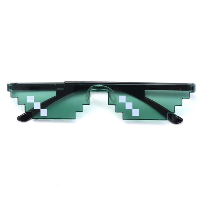 Mosaico gafas gafas de sol bidimensionales chatter personalidad gafas de sol de píxeles de fiesta reticular gafas de viento de píxeles rojos