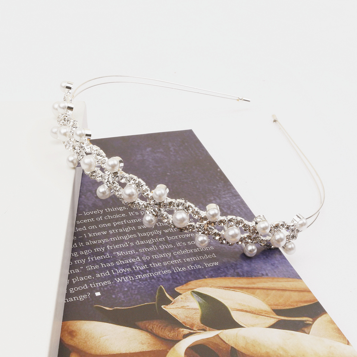 Amazon nuevo rhinestone perla diadema nupcial joyería de doble capa fina diadema de los niños corona tocado lote de fábrica