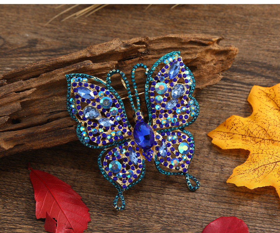 40g Weight Artificial Gemstones Inlay Material Brooches Classification Daily Occasion Alloy Material Butterfly Pattern Unisex Gender Metal Design Korean Style Style Korean Style Pin Butterfly Alloy Metal Artificial Gemstones Unisex Brooches 4