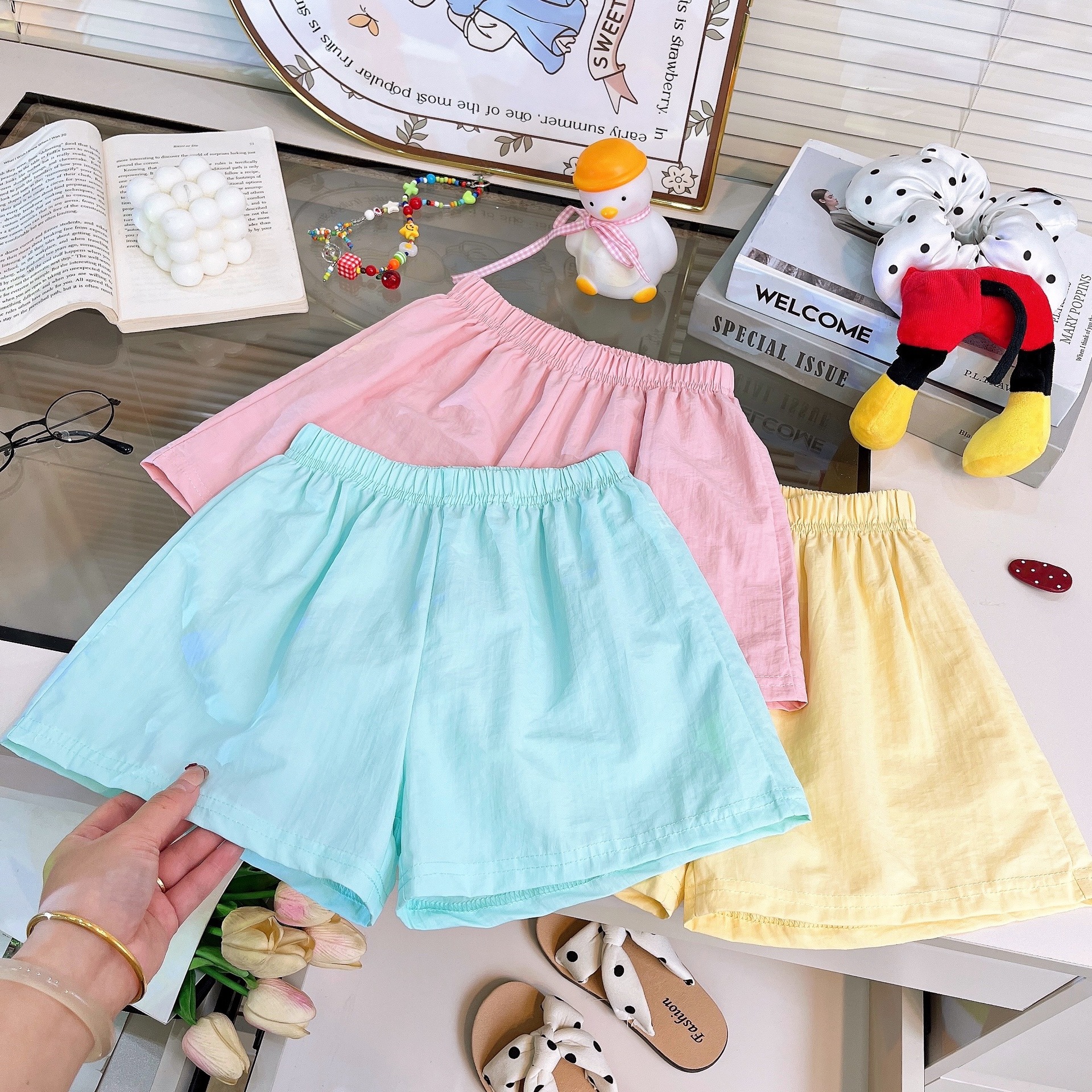 Girls' quick-drying stylish shorts, summer children's outerwear, loose-fitting, versatile sports shorts, thin baby pants