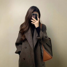 毛呢大衣女秋冬季2024新款高级感加厚外套呢子小个子中长款赫本风