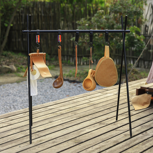 Outdoor camping portable storage rack 4-leg drying rack foldable aluminum alloy hanger self-driving travel clothes drying rack