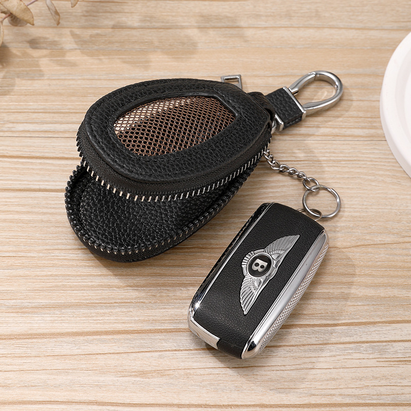 Bolsa de llaves de automóvil de cuero simple, bolsa de llaves de luz solar para hombres, bolsa de llaves universales para mujeres, bolsa de almacenamiento de llaves coreanas