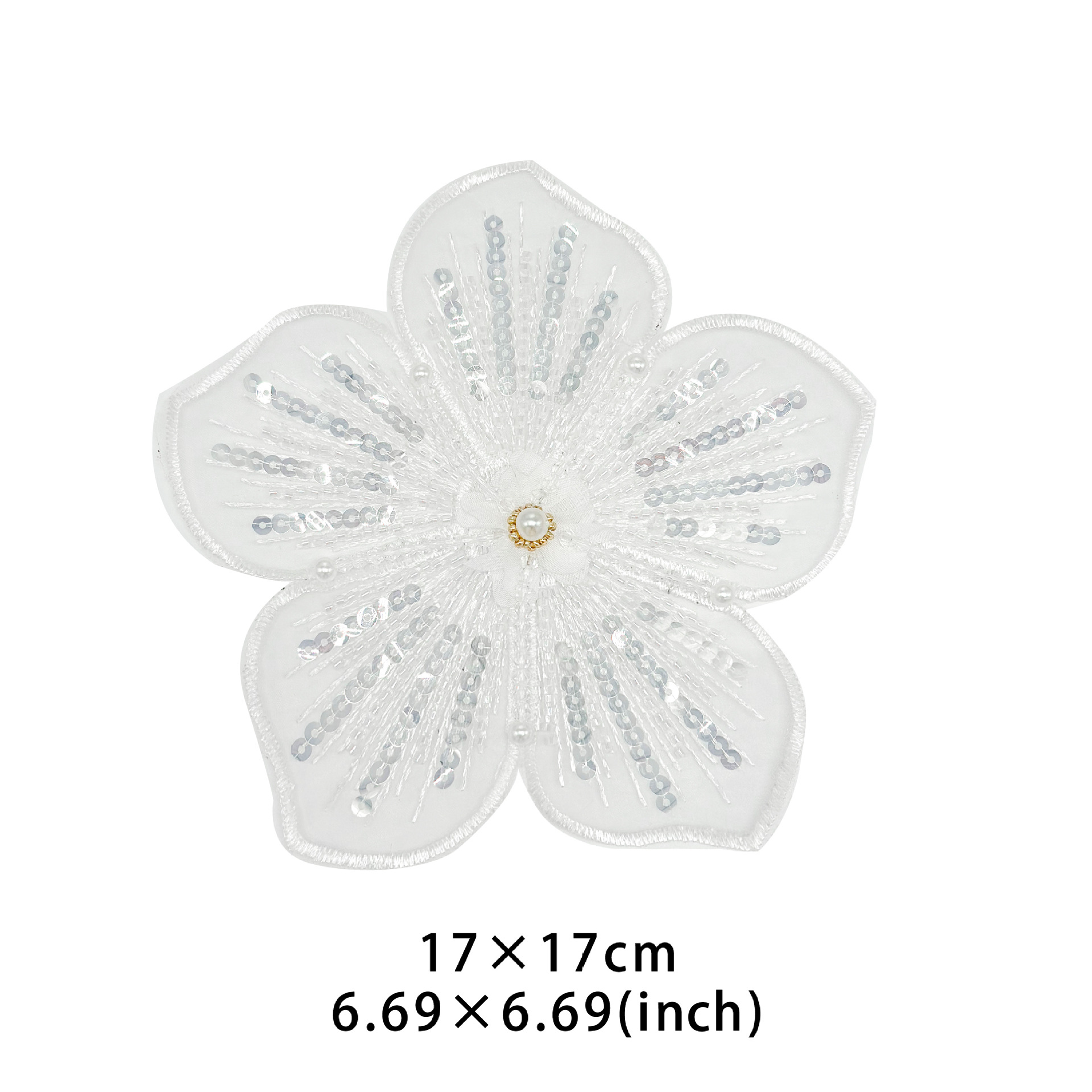 Ordenador bordado tridimensional perla sequilla tela de flores ogan hilo de encaje vestido de boda accesorios de tocado image 6