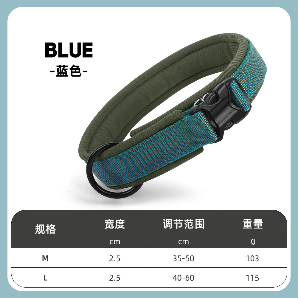 Collar de perros transfronterizos, collar de perros reflectante de nylon ajustable, collar de perros a prueba de explosiones para perros medianos y grandes