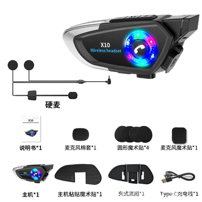 Cross-border exclusive motorcycle Bluetooth helmet Motorcycle Helmet Headset - black-hard-label-softmic