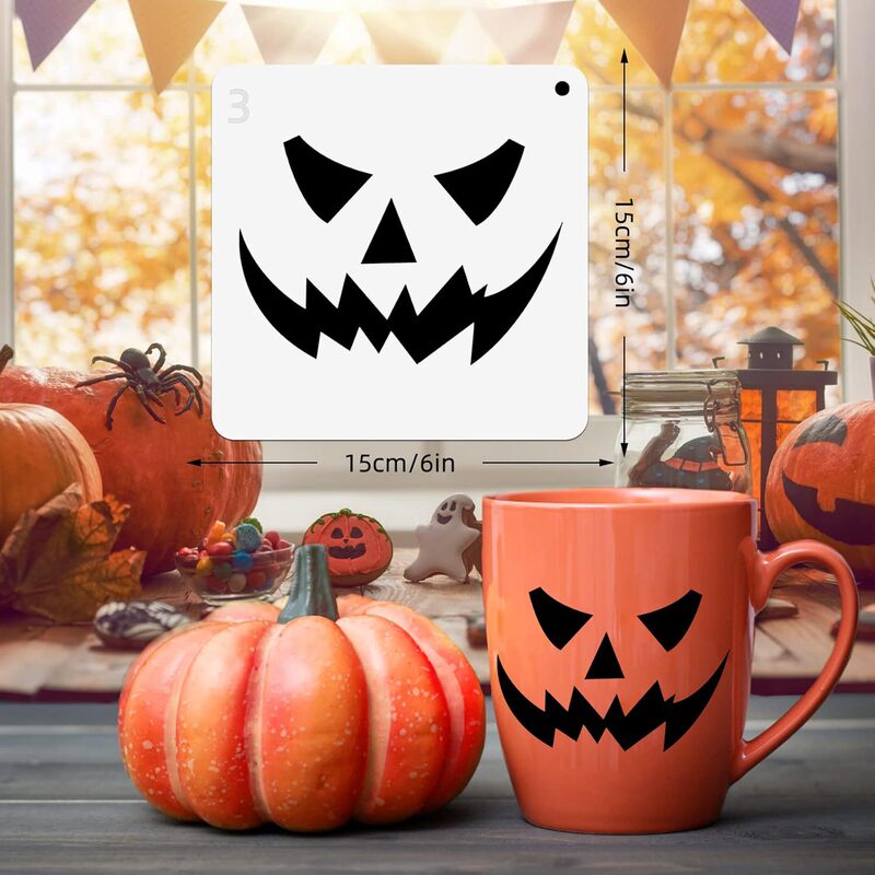 Amazon 新しいハロウィン パラダイス中空テンプレート ゴースト カボチャ クモの巣 魔女 落書きパターン DIY|undefined