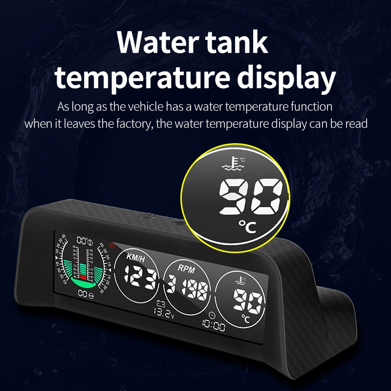 HUD-дисплей автомобиля Head-Up Display, OBD, скорость автомобиля, RPM, температура воды, время, напряжение, уровень, метр, интеллектуальный