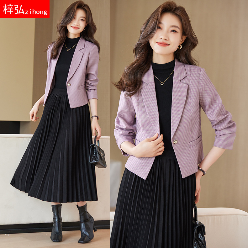 Zihong Zihong Purple Suit Jacket Women's Short Spring and Autumn 2023 New Casual Slim-fit Suit Top 369