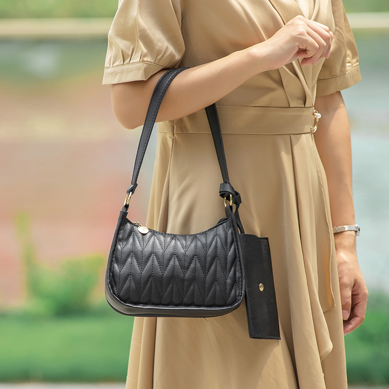 Bolsa de diseño de nicho bolso de mujer 2023 nueva moda bolso de hombro de dos piezas bolso de mujer bordado bolso de la axila