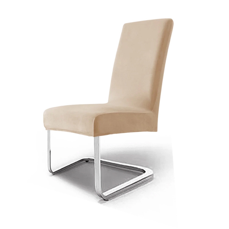 cubierta de silla de terciopelo elástica de plata gruesa cubierta de silla de comedor de hotel cubierta de polvo cubierta de silla de alto nivel sentido transfronterizo