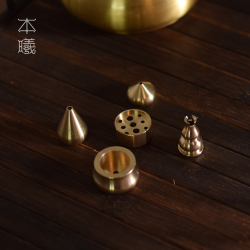 Brass gourd string incense incense holder Chinese Zen style agarwood coil incense bracket incense burner incense accessory utensils
