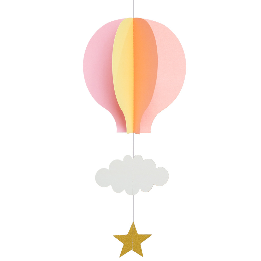 浅粉黄粉热气球