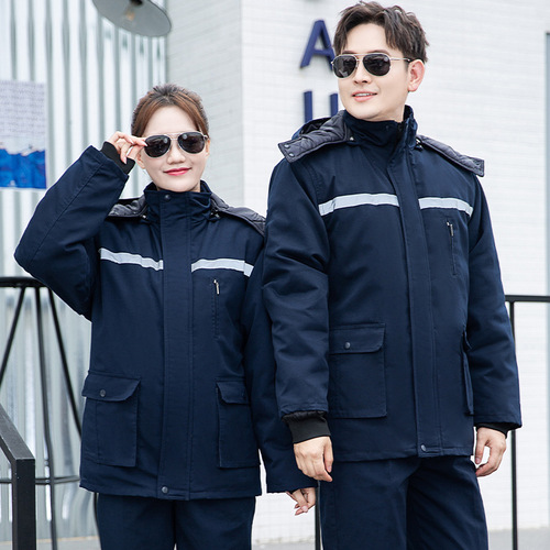 Winter workwear cotton coat men's fleece-lined thickened cold-proof and warm car repair shop custom protective clothing engineering cotton jacket