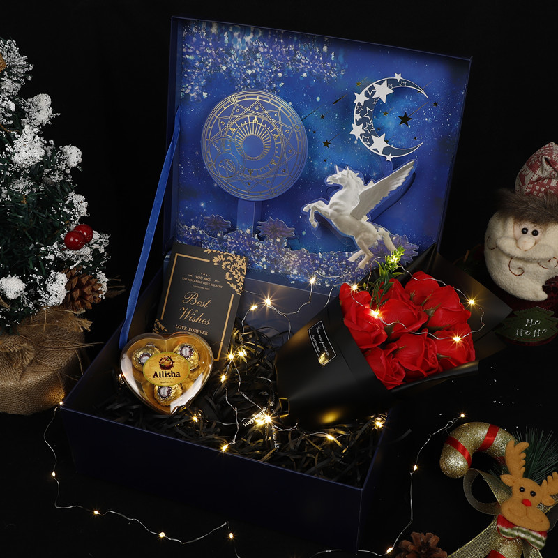 Regalo creativo de Navidad Rose jabón ramo tridimensional caja de regalo de alta gama para hombres y mujeres amigos esposa novias regalo