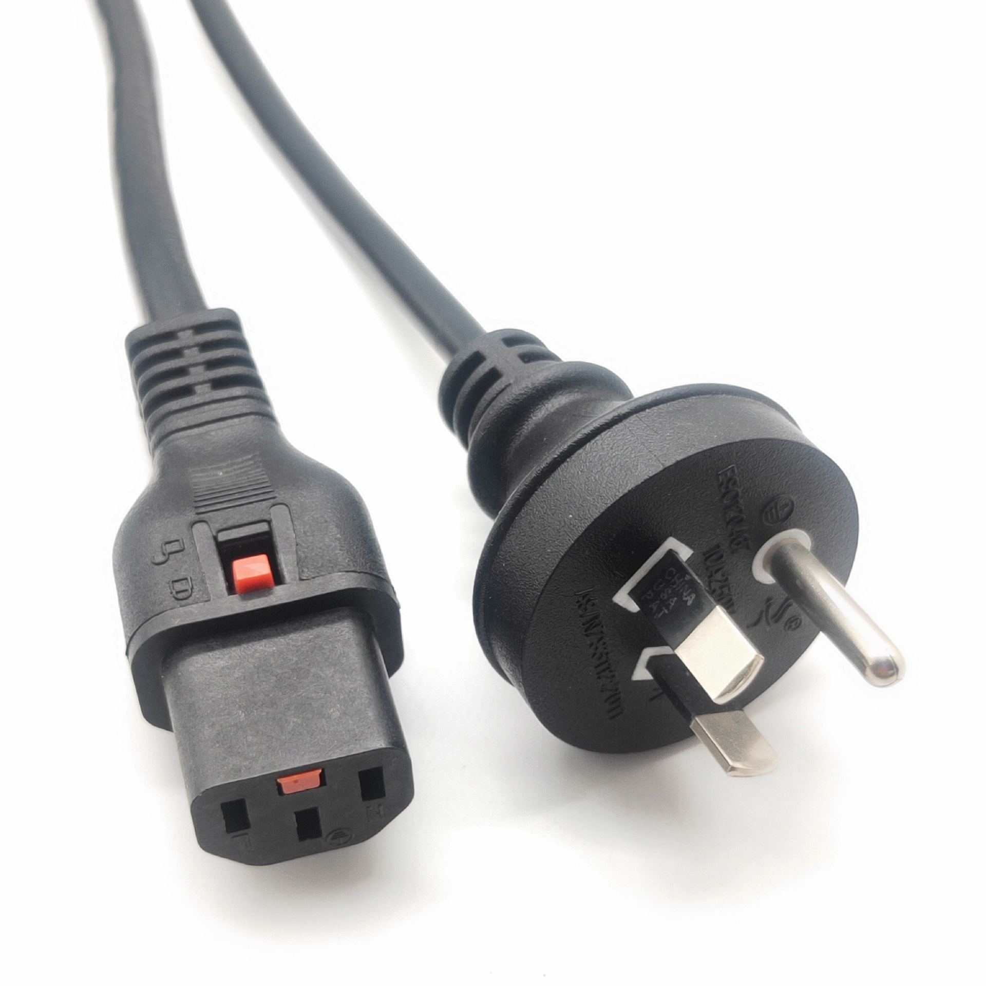 澳标SAA认证插头电源线 澳标AC电源线 澳大利亚插头尾部品字尾