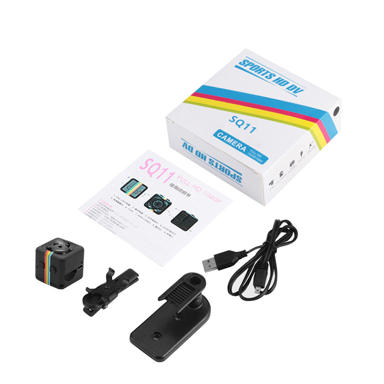 Sq11 HD 1080p deportes al aire libre pequeña cámara de visión nocturna por infrarrojos cámara de seguridad para el hogar Cámara WiFi Cámara