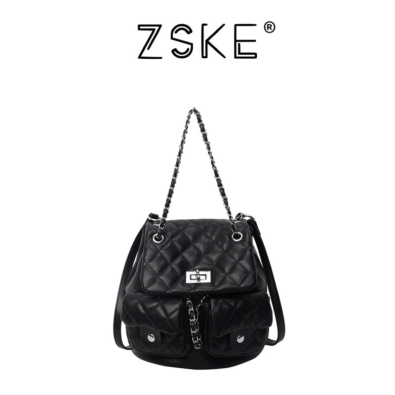 Backpack, capacious one-shoulder bag, summer bag strap, Chanel style, high-end