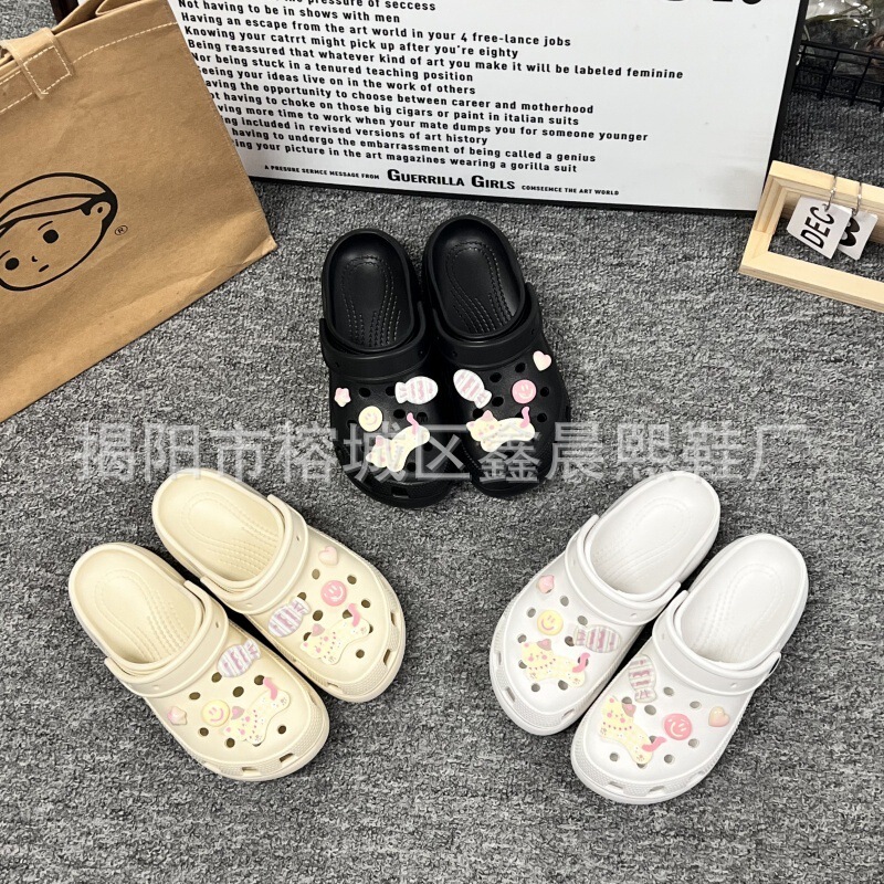 Croc Shoes for Women 2025 New Summer Eva Thick-Soled Soft-Soled Fashionable Home and Outdoor Wear Beach Universal Super Soft