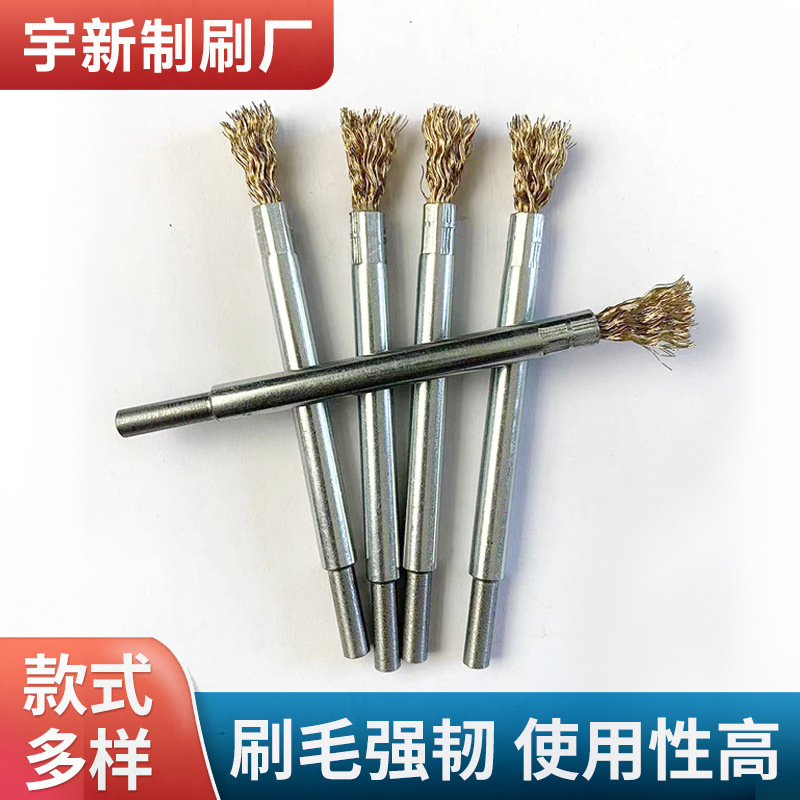 钢丝刷笔刷工业用加长柄钢刷子清洁刷除锈打磨镀铜钢丝刷加工批发