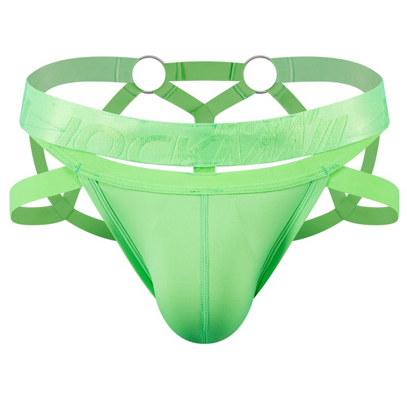 Ropa interior de los nuevos hombres hip lifting sexy Tanga transparente seda de hielo vinculante transparente sexy anillo de acero vendaje hueco tentación