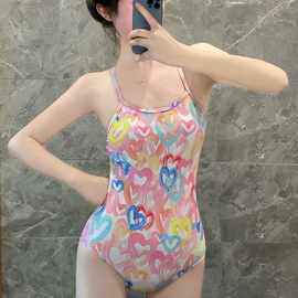 少女连体可爱训练2024入门连体泳衣女甜美新款三角专用竞速游泳馆