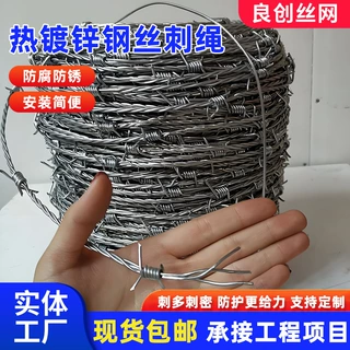 隔离围栏网防攀爬刺绳围栏围墙刺铁蒺藜带刺防护网钢丝刺绳铁丝网