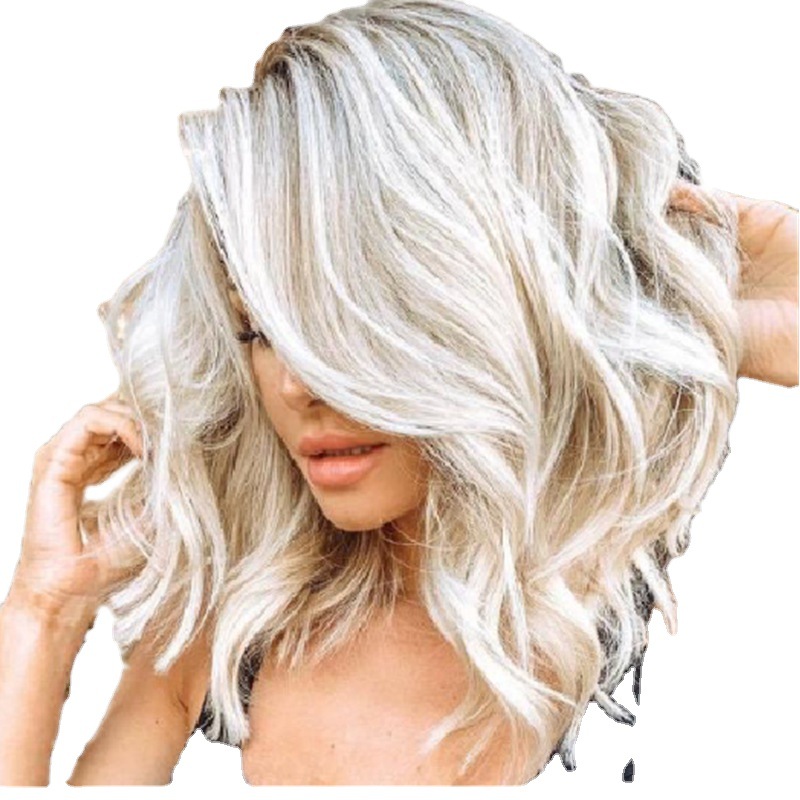 Peluca de las mujeres europeas y americanas hair2023 nueva fábrica de cubierta de cabello de mujer transfronteriza al por mayor de fibra química peluca cabeza cubierta de pelo corto rizado